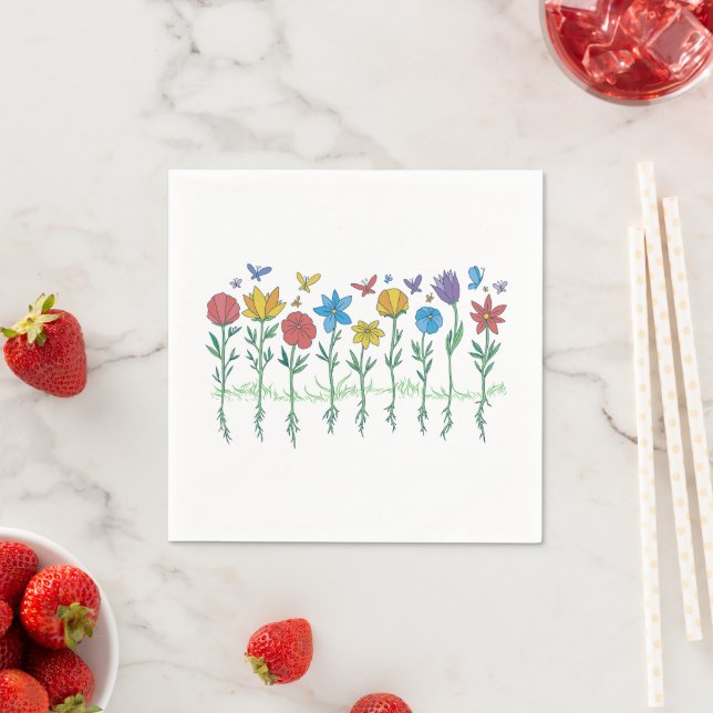 Growing flowers design napkin (Insitu)