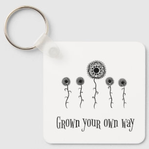 Growing flowers keychain