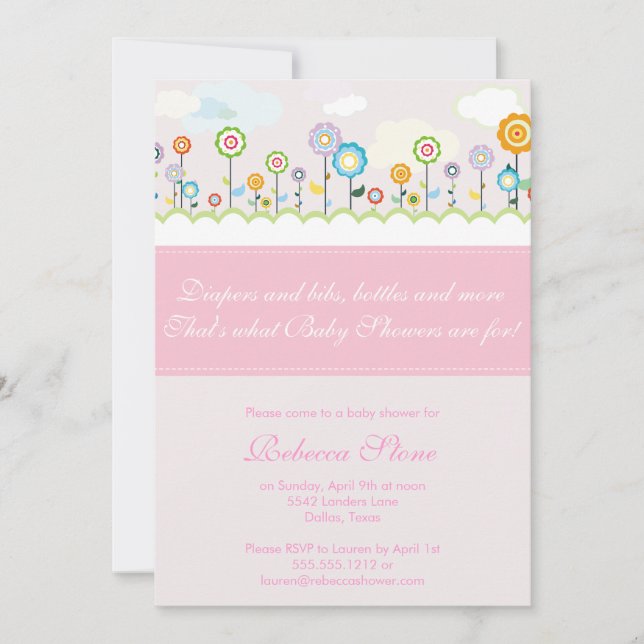 growing garden baby shower invitation (Front)