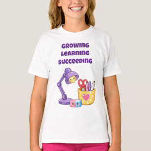Growing Learning Succeeding Kids Inspirational T-Shirt