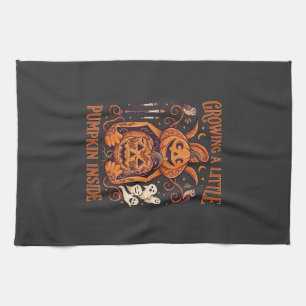 Growing Little Pumpkin Inside Halloween Pumpkins G Kitchen Towel