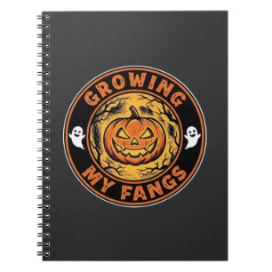 Growing My Fangs Halloween Pumpkin Ghost Design_1 Notebook