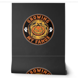 Growing My Fangs Halloween Pumpkin Ghost Design_1 Wallpaper