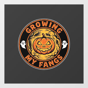 Growing My Fangs Halloween Pumpkin Ghost Design_1 Window Cling