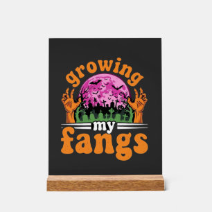Growing My Fangs Halloween Vampire Design_1 Acrylic Sign