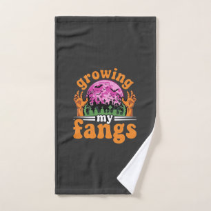 Growing My Fangs Halloween Vampire Design_1 Hand Towel