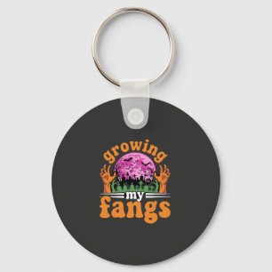 Growing My Fangs Halloween Vampire Design_1 Keychain