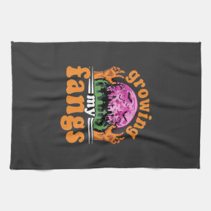 Growing My Fangs Halloween Vampire Design_1 Kitchen Towel