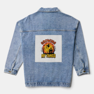 Growing My Fangs Vintage Halloween Vampire Shirt_1 Denim Jacket