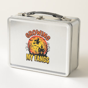 Growing My Fangs Vintage Halloween Vampire Shirt_1 Metal Lunch Box