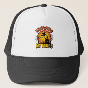 Growing My Fangs Vintage Halloween Vampire Shirt_1 Trucker Hat