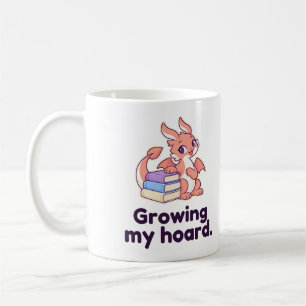 Growing My Hoard Cute Book Dragon Coffee Mug