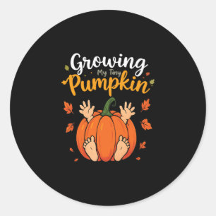 Growing My Tiny Pumpkin Thanksgiving Pregnancy Ann Classic Round Sticker
