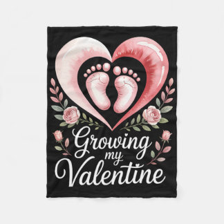 Growing My Valentine By Feet Heart Art Fleece Blanket