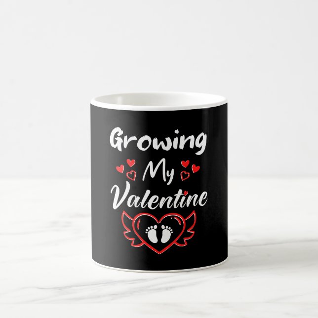 Growing My Valentine - Cute Pregnancy Announcement Coffee Mug (Center)