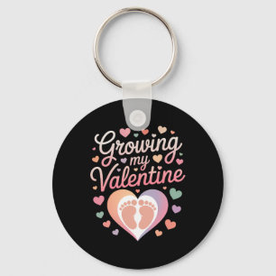 Growing My Valentine Heartbeat Love  Keychain