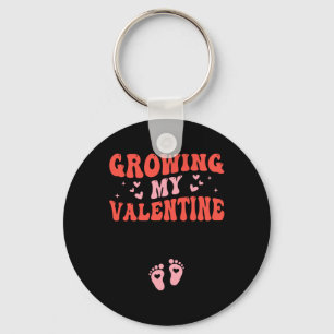 Growing My Valentine Pregnancy Announcement Valent Keychain