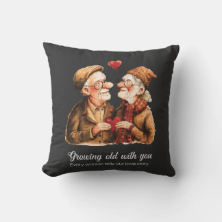 Growing old with you lovers - Valentines Day Throw Pillow