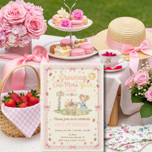 Growing One More Year Older Blonde girl  Birthday  Invitation