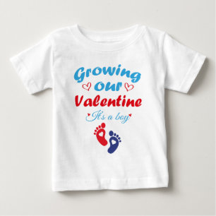 Growing Our Valentine It's A Boy New Pregnancy Baby T-Shirt