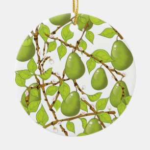 Growing Pears Ceramic Ornament