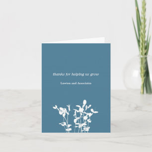 Growing plant blue business modern thank you card
