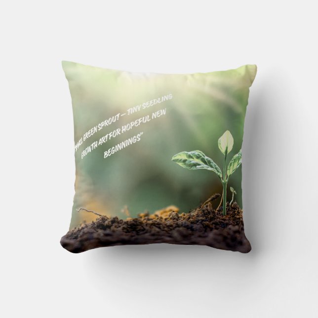 Growing Plant With Rising Sun  Throw Pillow (Front)
