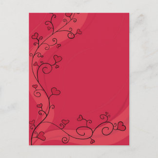 Growing red hearts postcard