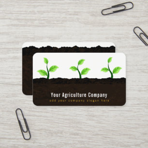 Growing Seedlings in Soil Agriculture Horticulture Business Card