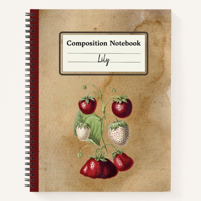 Growing Strawberries Personalized Composition Notebook (Front)