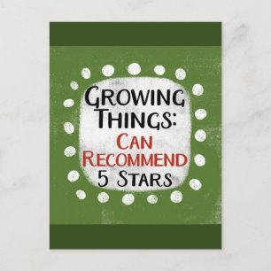 Growing Things Gardening Review Postcard