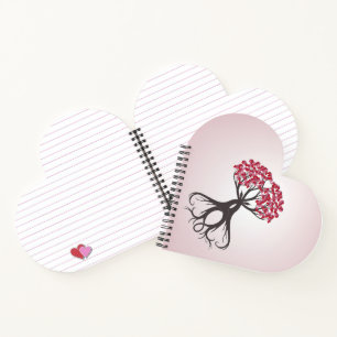 Growing Together with Love Heart-shaped Notebook