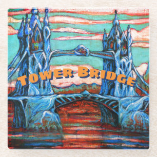 Growing Tower Bridge in a fantasy city Glass Coaster