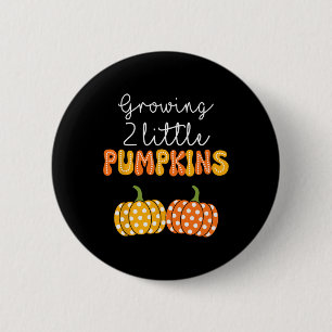 Growing Two Little Pumpkins Announcement By 2 Inch Round Button