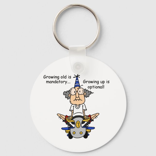 Growing Up is Optional Humour Keychain (Front)