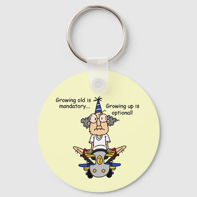 Growing Up is Optional Humour Keychain (Front)