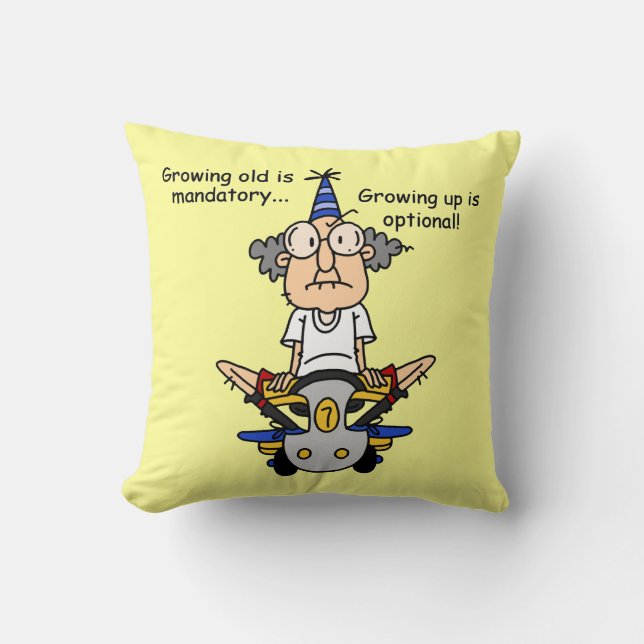 Growing Up is Optional Humour Throw Pillow (Front)