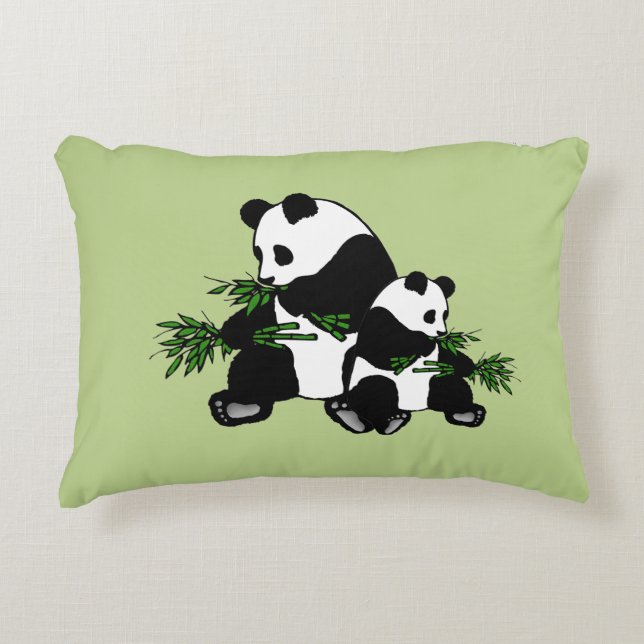 Growing Up Panda Accent Pillow (Front)