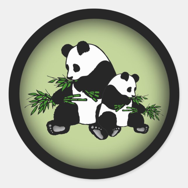 Growing Up Panda Classic Round Sticker (Front)