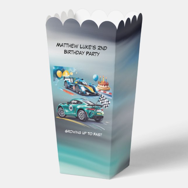 Growing Up To Fast Boy Birthday Party  Favor Box (Back)