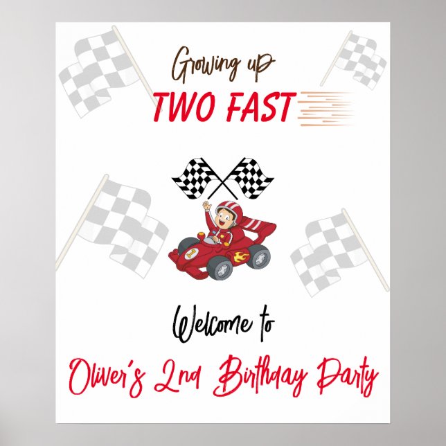 Growing up Two Fast 2nd Birthday  Poster (Front)