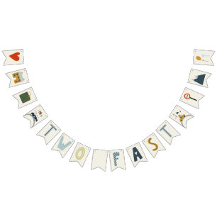 Growing Up Two Fast Cars Birthday Bunting Flags 