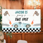 Growing Up Two Fast Race Car 2nd Birthday Backdrop Banner<br><div class="desc">♥ A wonderful addition to your little one's Birthday Party!</div>