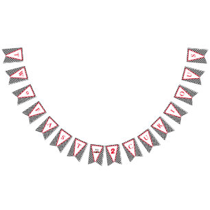 Growing UP TWO Fast Race Car Boy 2nd Birthday  Bunting Flags