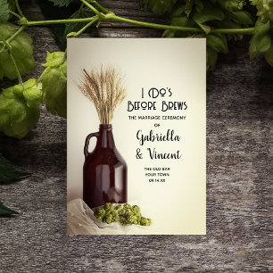 Growler, Hops and Wheat Brewery Wedding Tri-Fold Programme