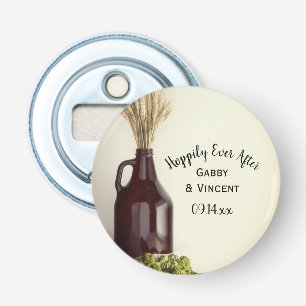 Growler Hops Wheat Hoppily Ever After Wedding Bottle Opener