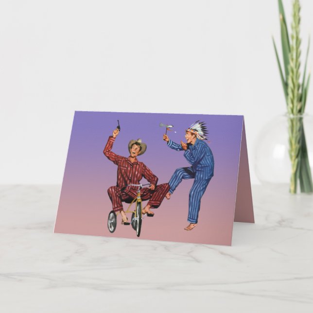 Grownup Cowboy et Indian [drôle de carte de voeux] (Devant)