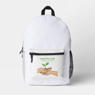 Growth & Care | Nurturing the Future Inspirational Printed Backpack