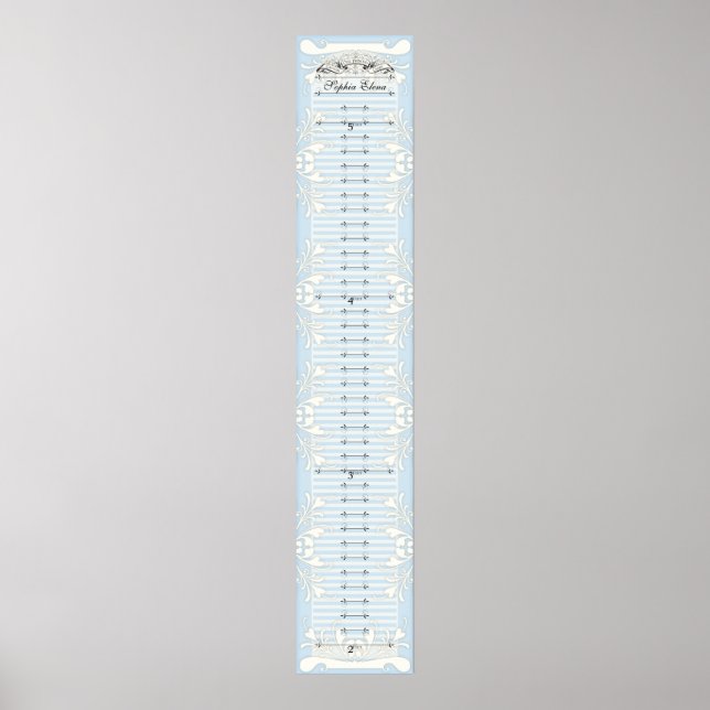 Growth Chart - Our Princess Hearts Swirls Banner (Front)