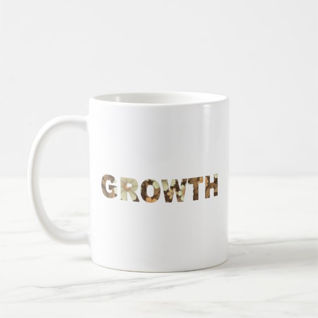 Growth Floral Rustic Pattern Inspiration Word  Coffee Mug (Left)